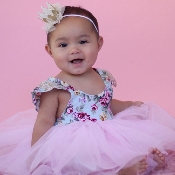 Floral Print w/Tulle Crossback Dress | 3-6 Months - Picture 7 of 7